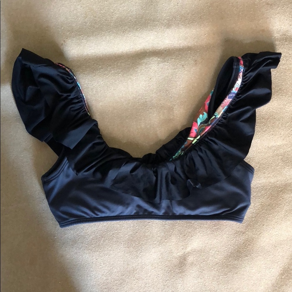 Women’s Maaji black ruffle bikini top
